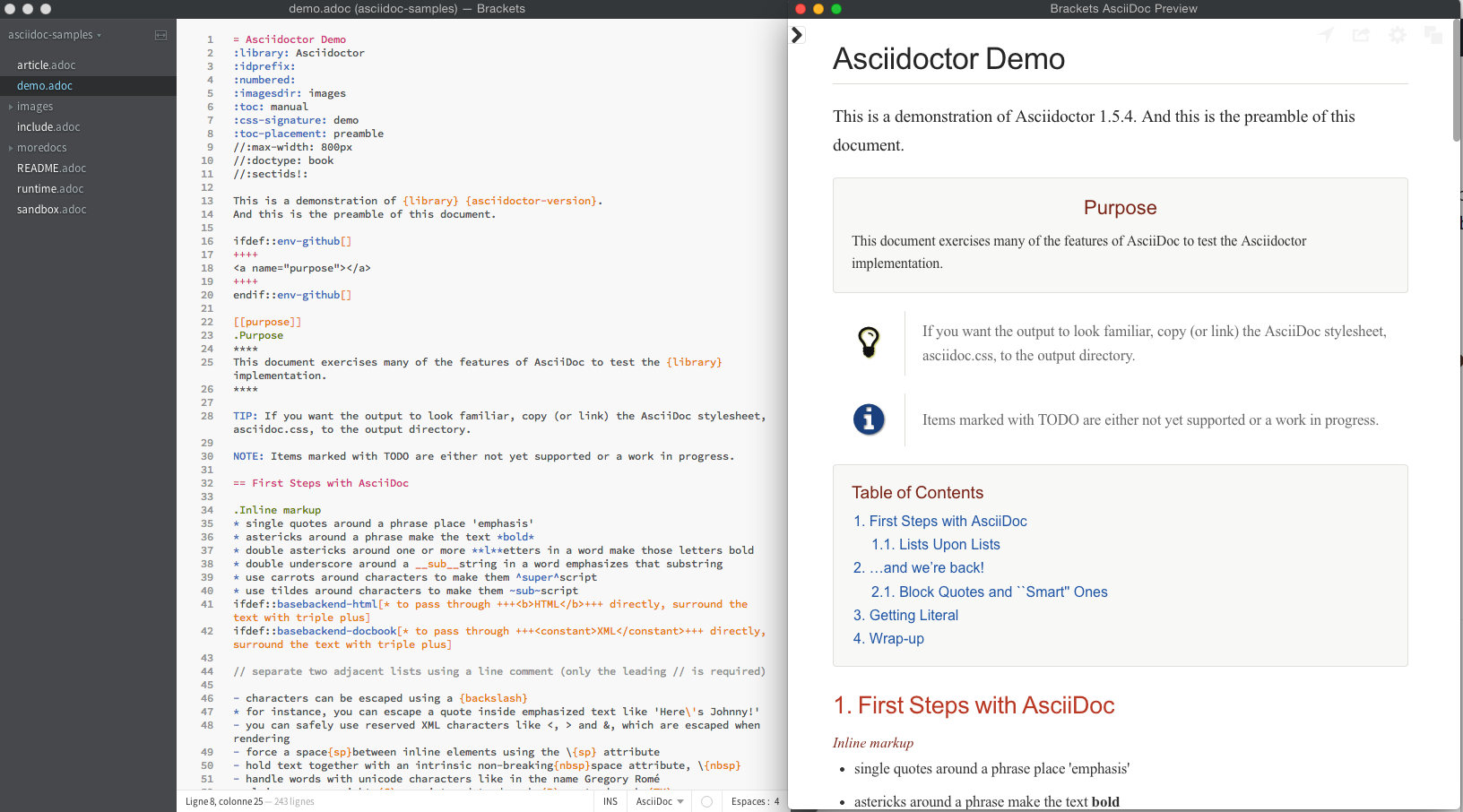 asciidoctor bracket extension demo